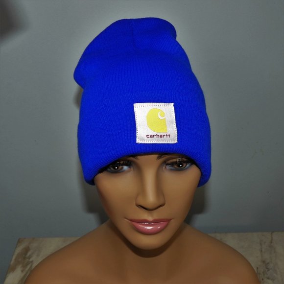Carhartt Knit Cap Beanie Hat Blue - Picture 1 of 4